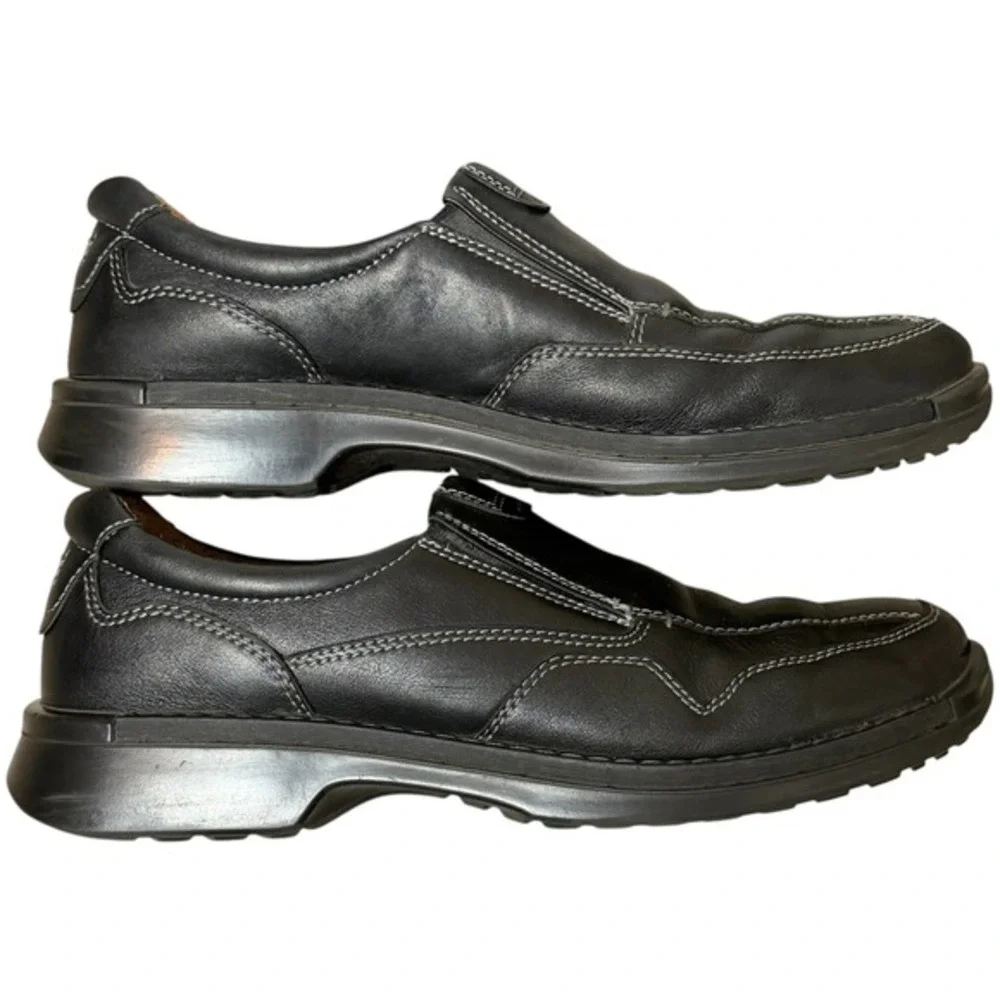 Ecco Helsinki Apron Toe Mens EU 44 US 10/10.5 Black Leather Slip on Loafers Shoe